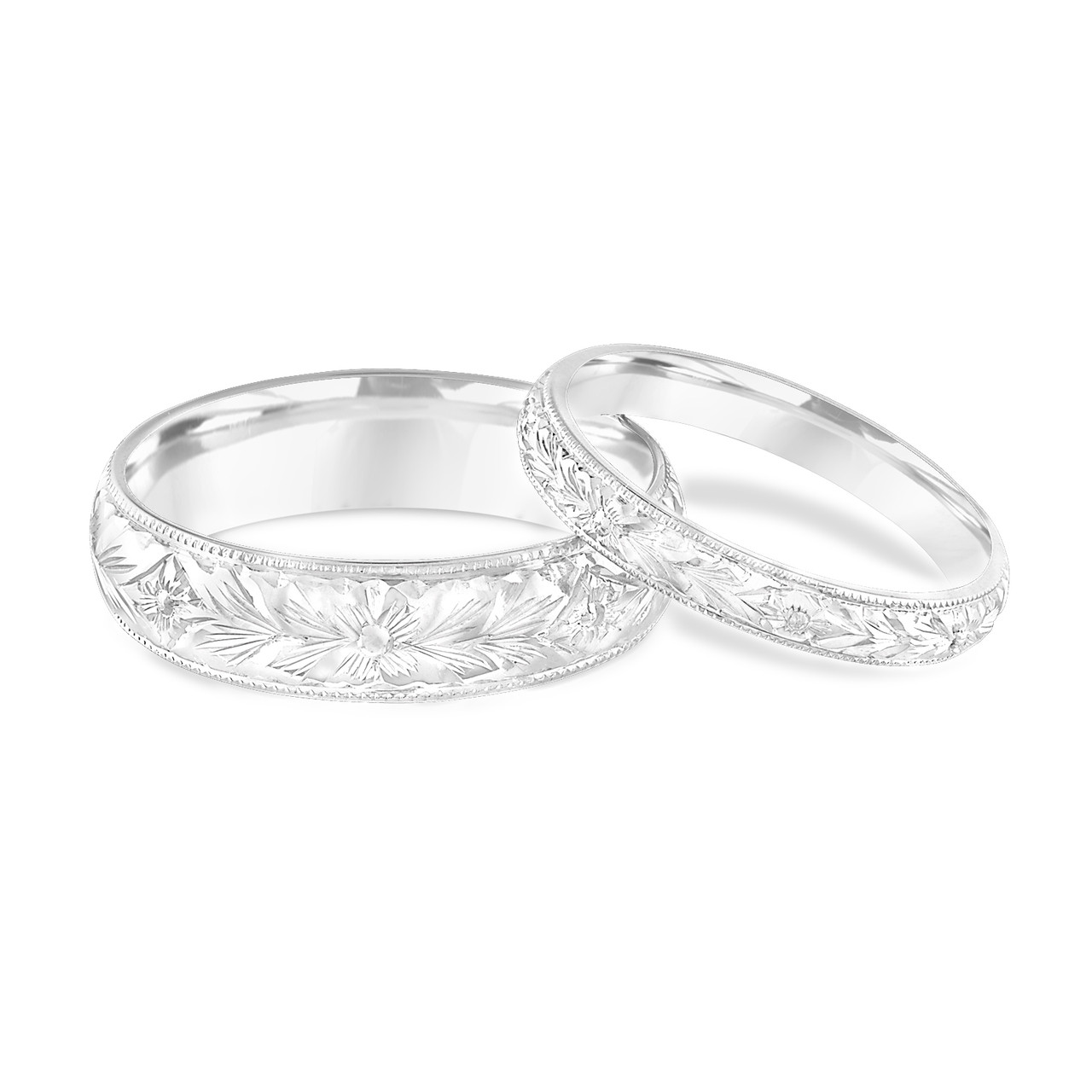 Platinum Matching Wedding Rings His And Hers Bands Hand Platinum Matching Wedding Rings His And Hers Bands Hand Engraved Set