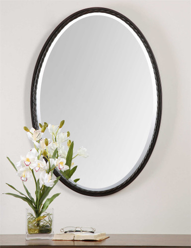 Rustic Uttermost Casalina Oval Iron Mirror