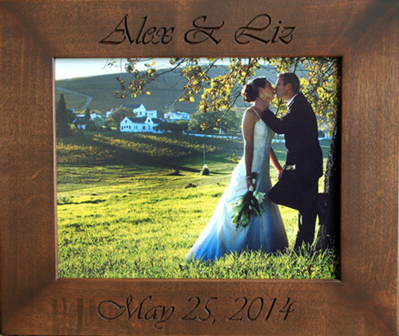 8x10 Engraved Wood Personalized Wedding Frame