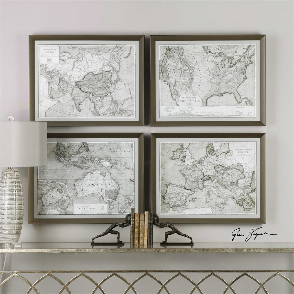 Uttermost World Maps Framed Prints S 4 MyBarnwoodFrames