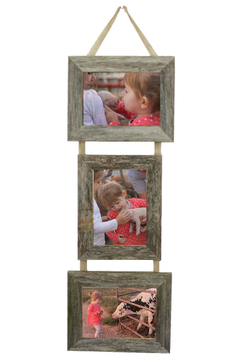 5x7 triple barnwood frame set multi photo frame 2 3 picture collage