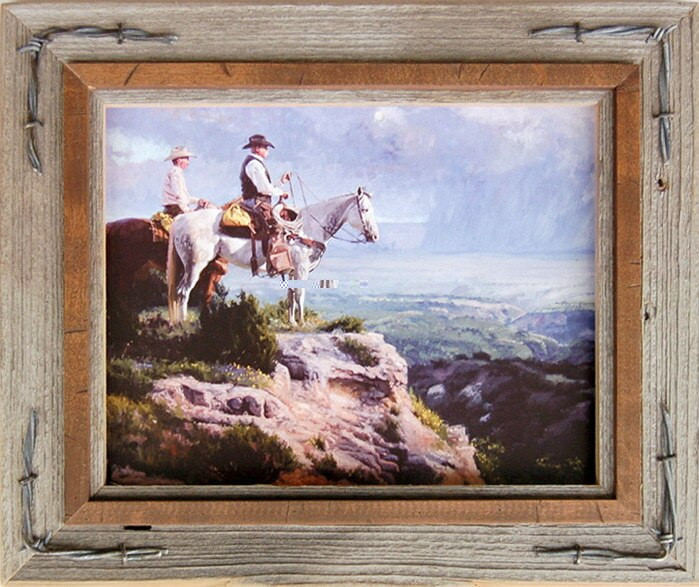 Western Frames Barnwood Frame with Barbed Wire 8x10