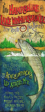 White Mountains Lake Fishing Sign |Rustic Fishing Décor