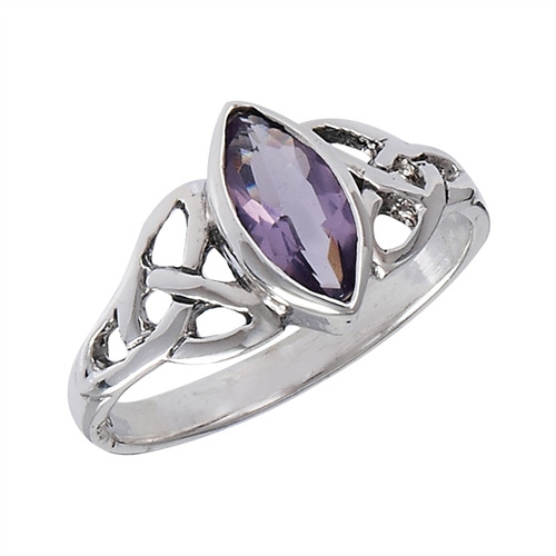 Sterling Celtic Amethyst Ring