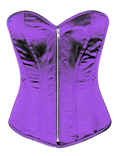 Purple Satin Steel Boned Corset