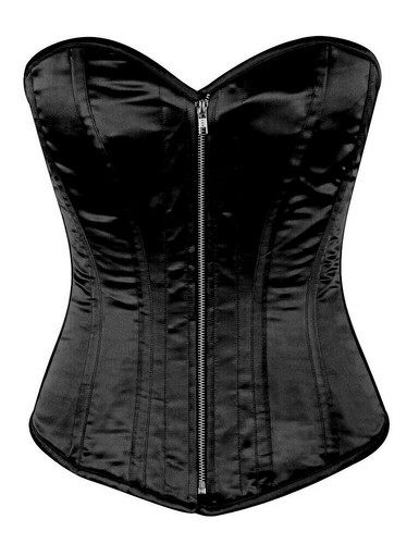 Black Satin Steel Boned Corset
