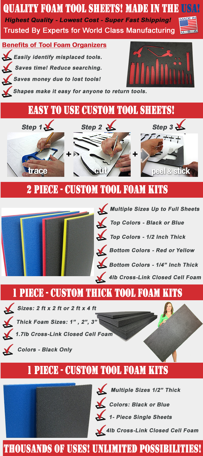 Tool Box Foam Organizers 2 Piece Fast Shipping