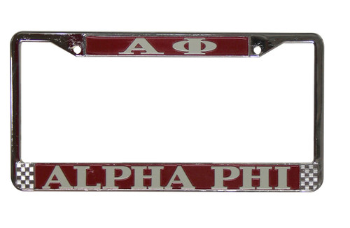 Alpha Phi License Plate Frame