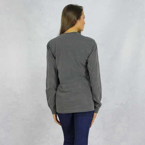 Kappa Alpha Theta Comfort Colors Long Sleeve T-Shirt in Dark Gray Back