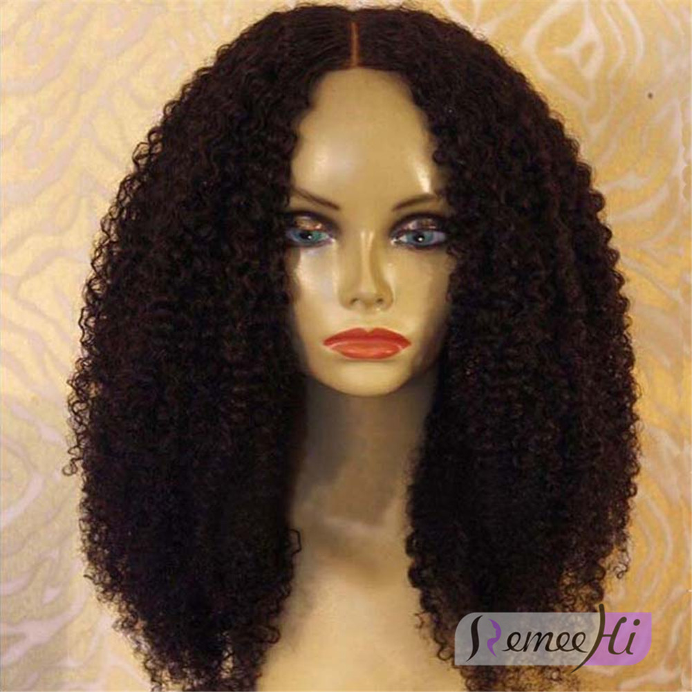 Remeehi Afro Kinky Curly Full Lace Wig With Baby Hair Indian remy hair
