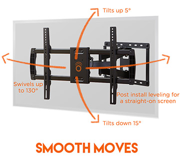This mount swivels, tilts, extends, and retracts so you get the perfect view in your living room