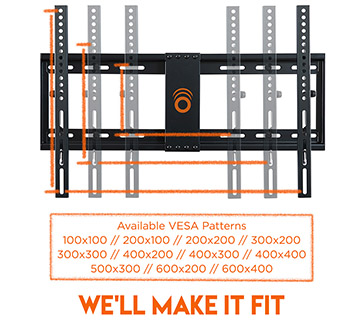 this TV wall mount fits with almost any VESA pattern