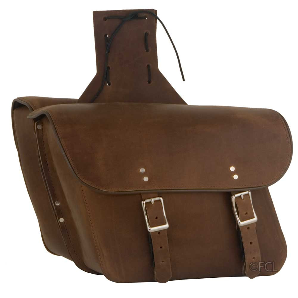 Brown Leather Motorcycle Saddlebags - Fox Creek Leather