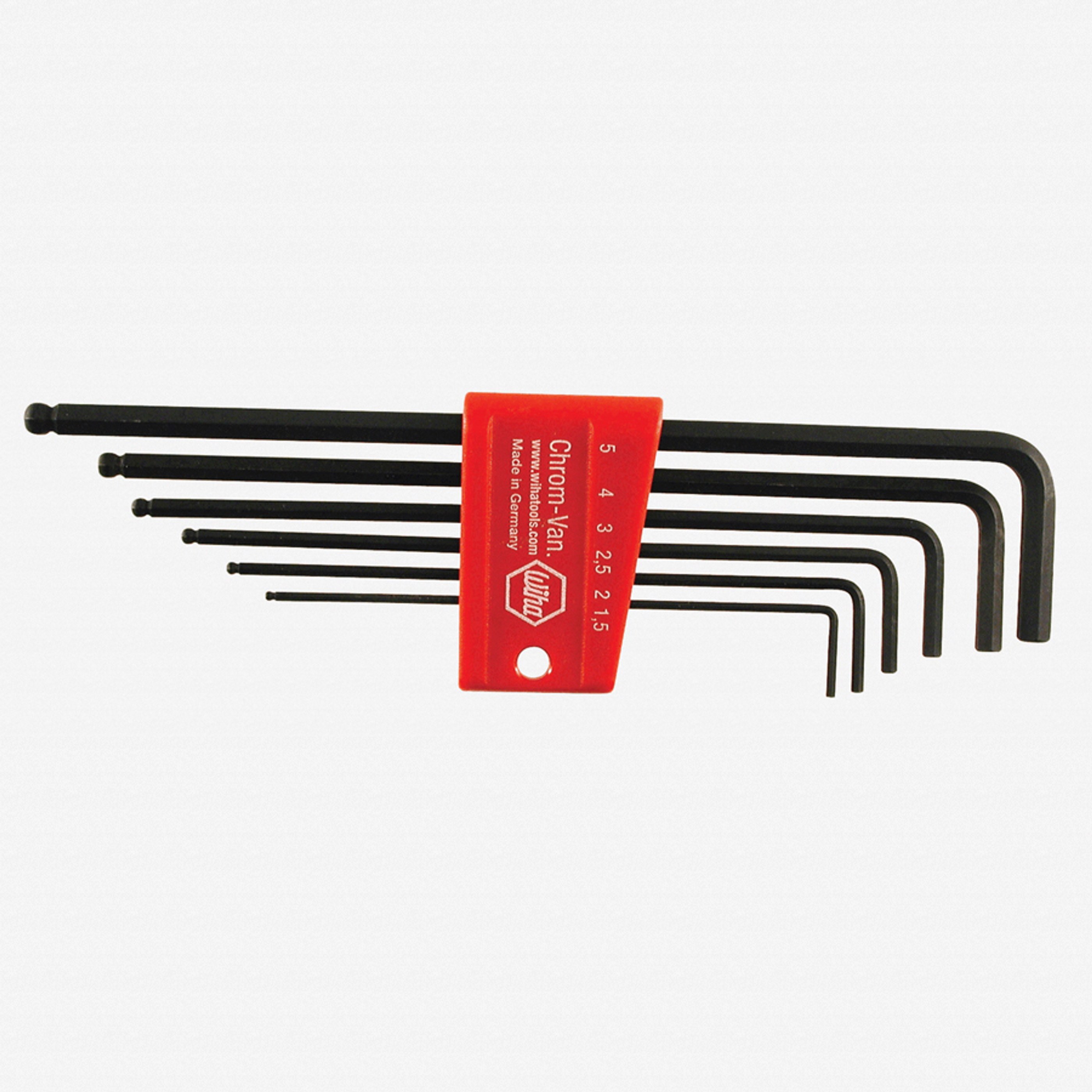 Wiha 36992 Ball End Hex L-Key 6 Pc Set 1.5-5mm (Black)