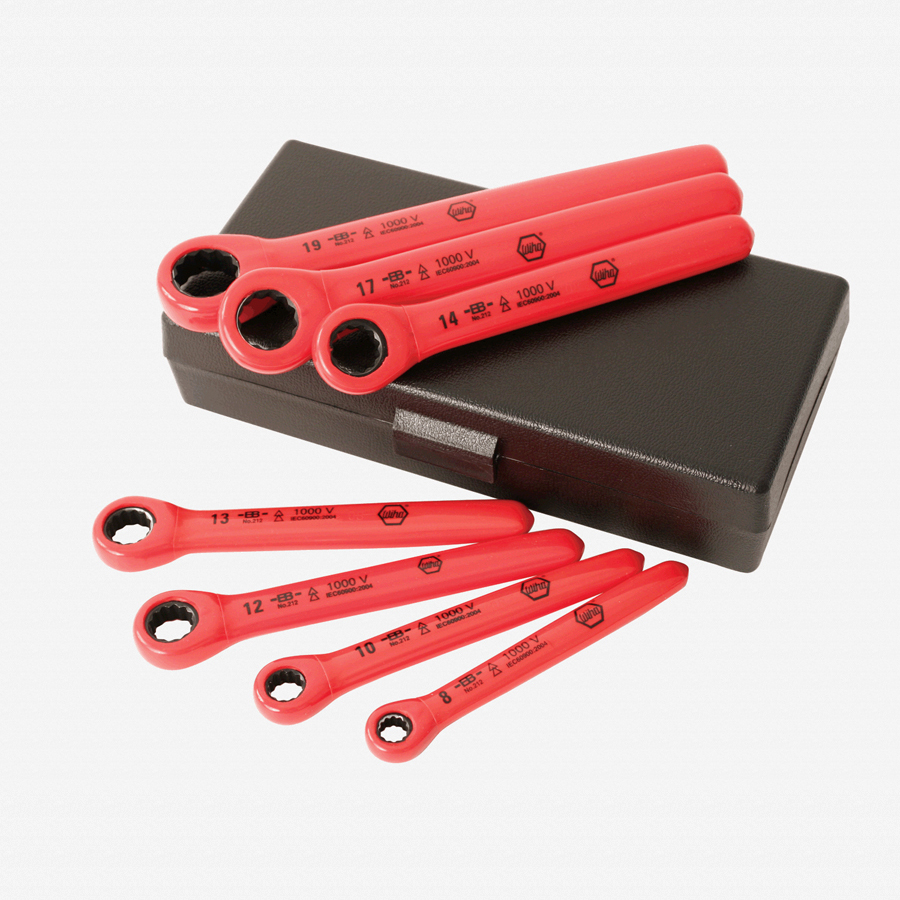 Wiha 21290 Insulated Metric Ratchet Wrench 7 Pc Set