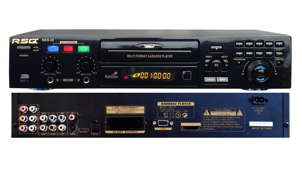 RSQ NEO-22 Pro DVD, MP3+G, CDG Karaoke Player w/ Recording, Bluetooth