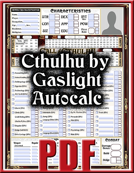 call of cthulhu character sheet generator