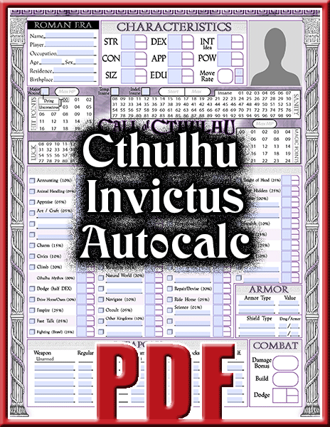 Cthulhu Invictus Character Sheet