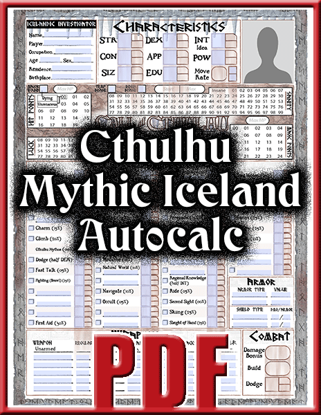 Mythic Iceland Character Sheet - Grayscale