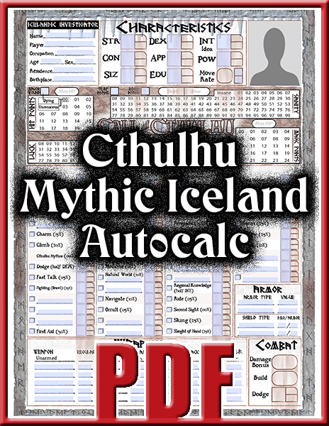 Call Of Cthulhu Character Sheets