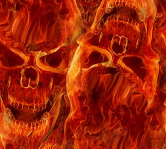 skulls fire