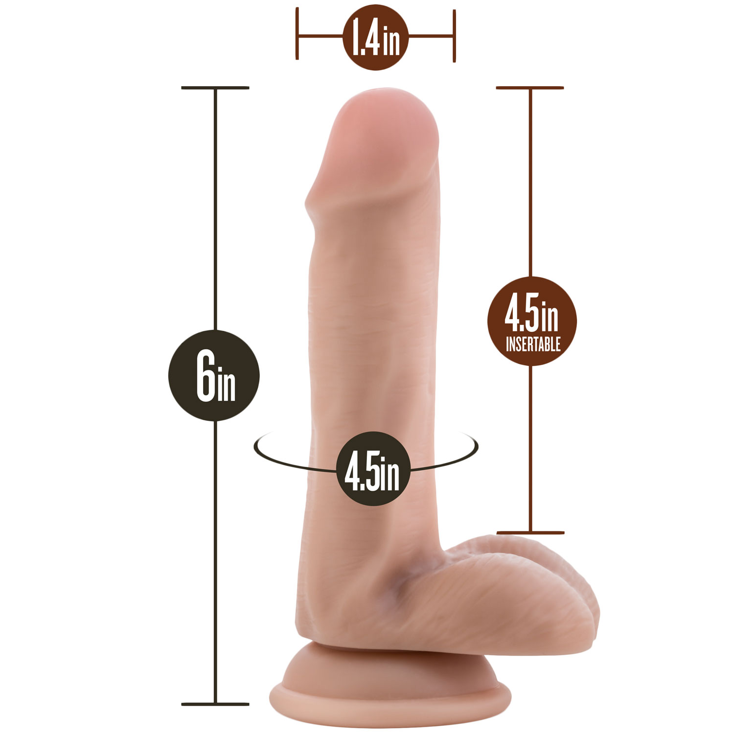 Silicone Willys 6 Inch Silicone Suction Cup Dildo With -4879