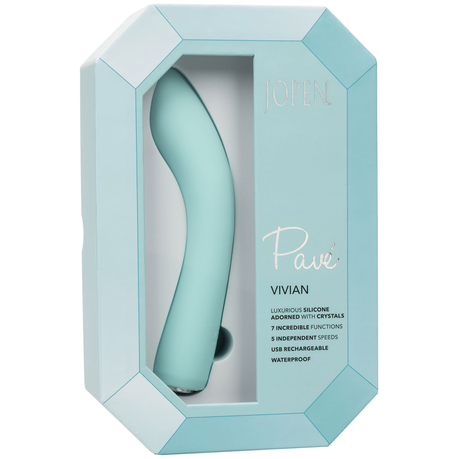 Pave Vivian Rechargeable Waterproof Silicone G-Spot Wand Vibrator - Package