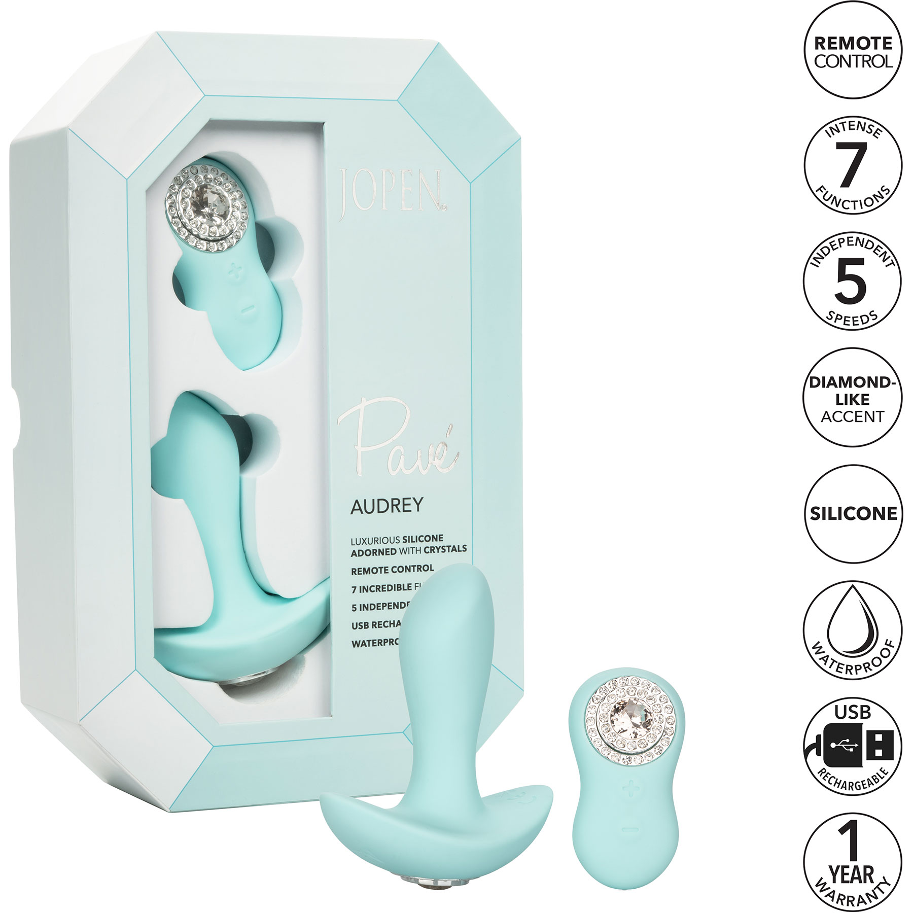 Pave Audrey Rechargeable Waterproof Silicone Anal Stimulator - Features