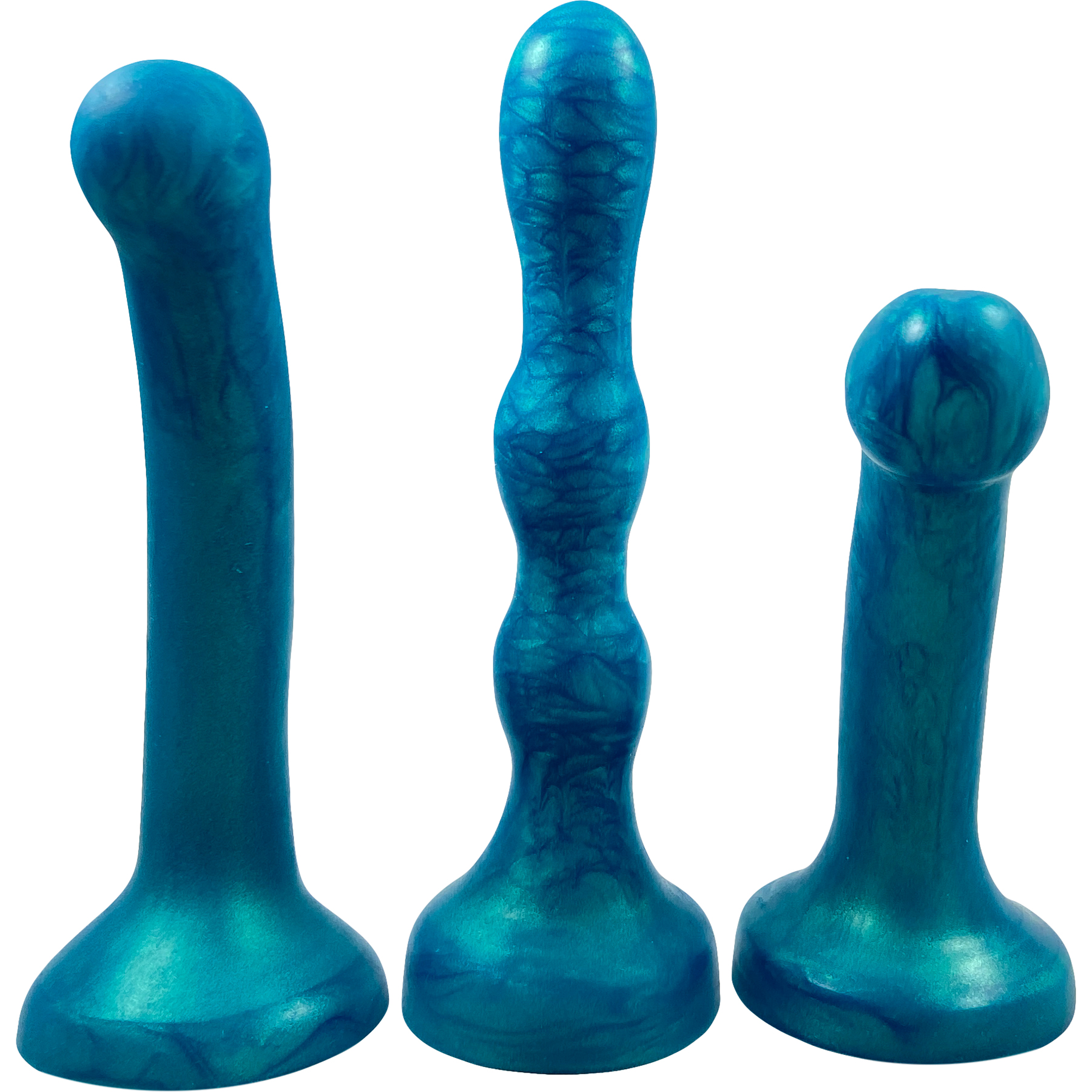 The Minima Small Silicone Dildo Set By Uberrime - All Three Side By Side