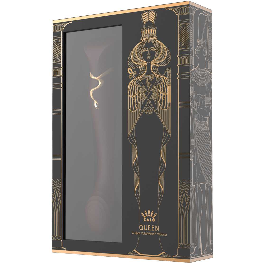 ZALO Queen Set Silicone Rechargeable G-Spot PulseWave Vibrator With Suction Sleeve - Packaging