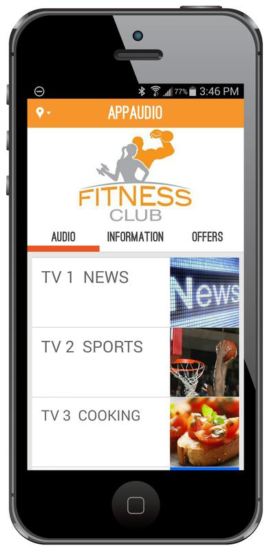 AppAudio 4 to 32-Channel Audio Broadcast System by MYE. Club TV Audio to Your Gym Member's Apple and Android Smartphones as They Exercise!