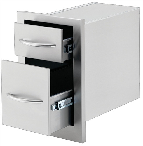 Cal Flame 2 Drawer Storage Deep Drawer Cal Flame 2 Drawer Storage Deep Drawer