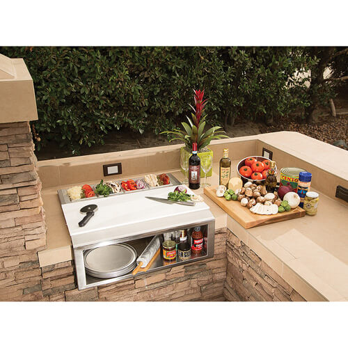 Alfresco 30" Pizza Prep & Garnish Rail W/ Food Pans Alfresco 30" Pizza Prep & Garnish Rail W/ Food Pans