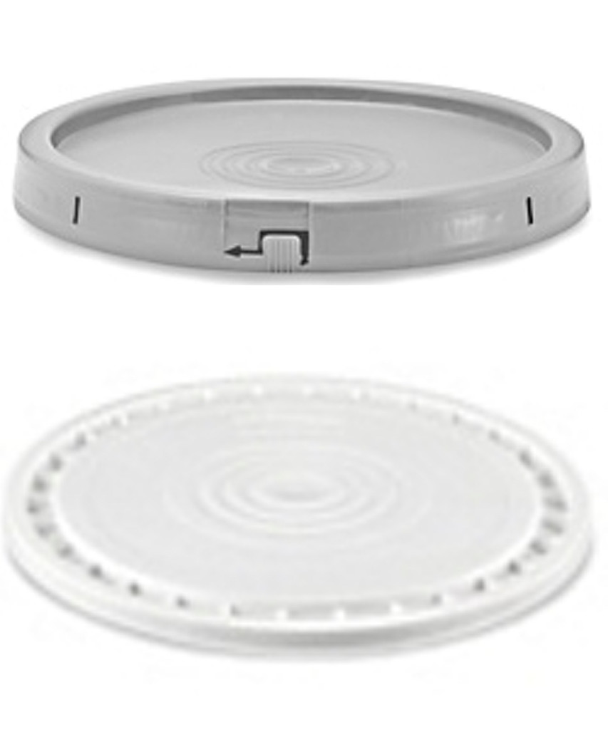 Optional Secure Lid for 5-7 Gallon Plastic Containers. Forms air tight seal. Once on have to pull off plastic ring seal. Maybe re-used but not secured after.