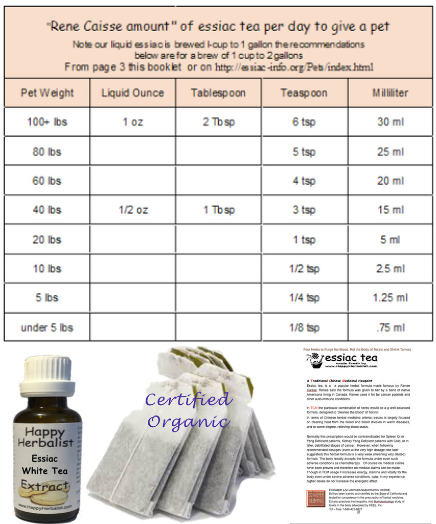 Essiac herbal guide for pets and loved ones.
