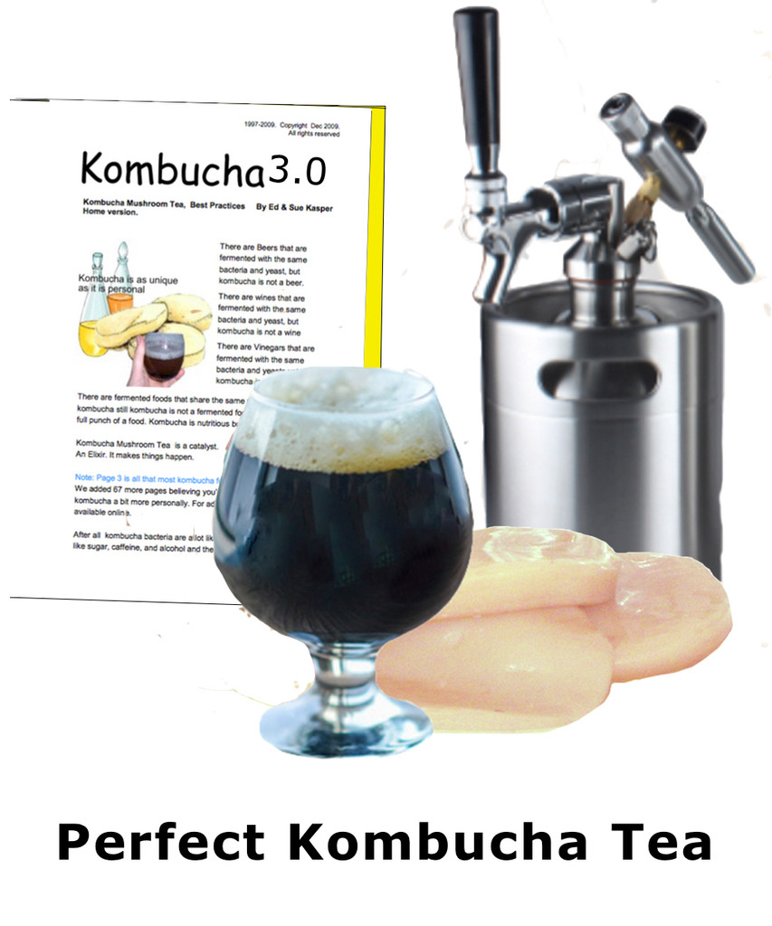 Kombucha Mushroom Tea Starter plus Mini-Keg for Perfect Kombucha Tea every Time.