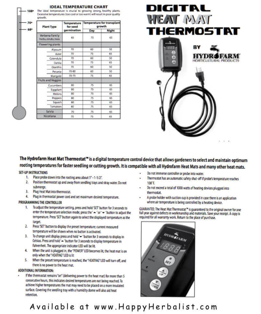 Heat Mat regulator Instructions