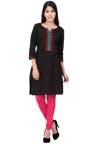 Ethnicity Women's Indian Fine Embroidered Classic Kurta Tunic - In-Sattva