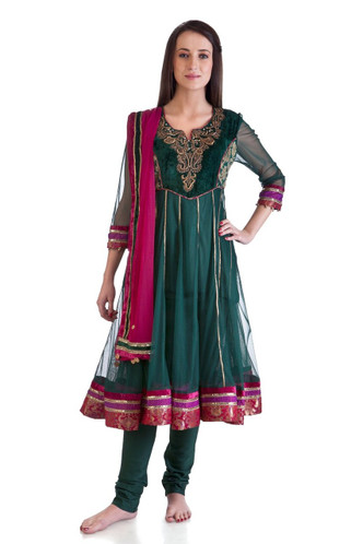 MB Women's Indian Clothing Style Ethnic Kurta Tunic Anarkali 3 piece ...