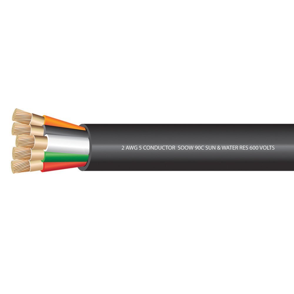 2 AWG 4 conductors SOOW Portable Cord 600 Volts -40C +90C Hard Usage