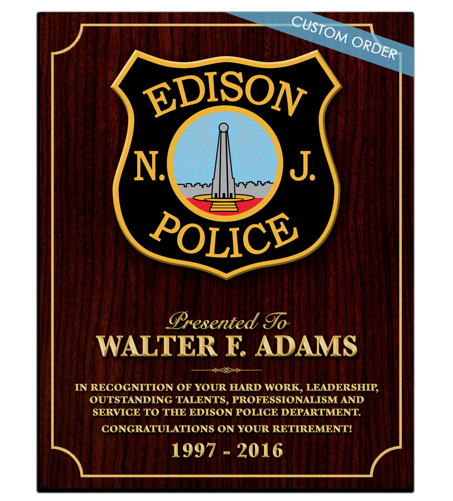 RECOGNITION PLAQUES POLICE PATCH AWARD