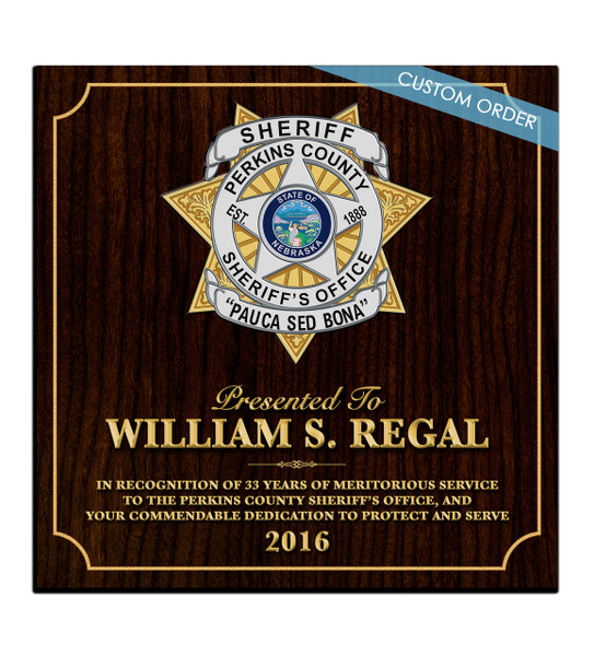 RECOGNITION PLAQUES POLICE BADGE
