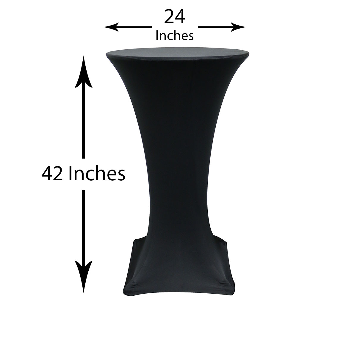 24 inch Highboy Cocktail Round Stretch Spandex Table Cover Black Your