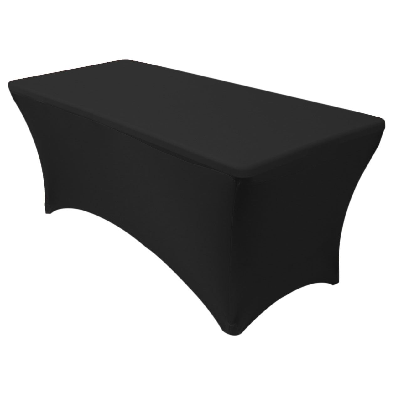 Stretch Spandex 6 Ft Rectangular Table Cover Black - Your Chair Covers Inc.