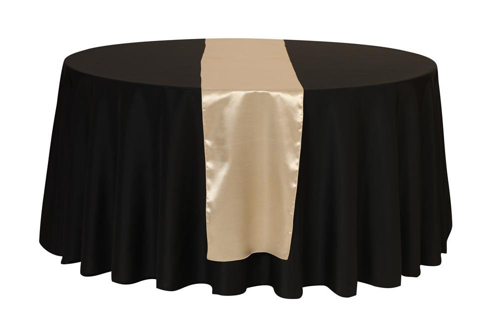 14 x 108 inch Champagne Satin Table Runners for Weddings