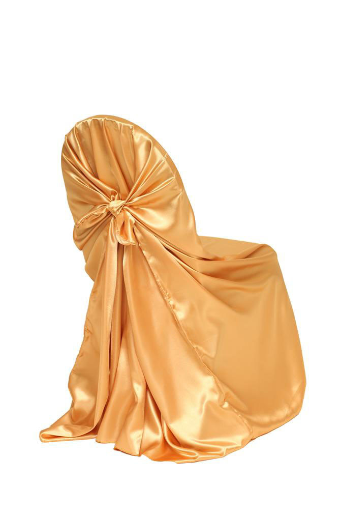 Gold Satin Universal Chair Covers for Weddings