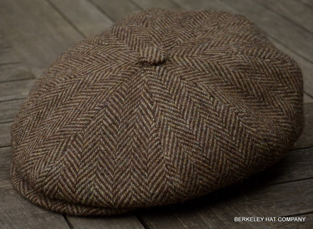 irish brown herringbone cabbie cap ir73