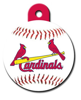 STL Cardinals Round Engraved Dog Id Tag | Hot Dog Collars