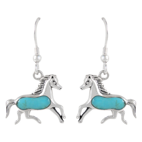 Sterling Silve Horse Earrings Jewelry Sterling Silver Horse Earrings Turquoise E1053 C75