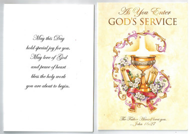 For a priest or deacon--greeting card as he enter's God's ...